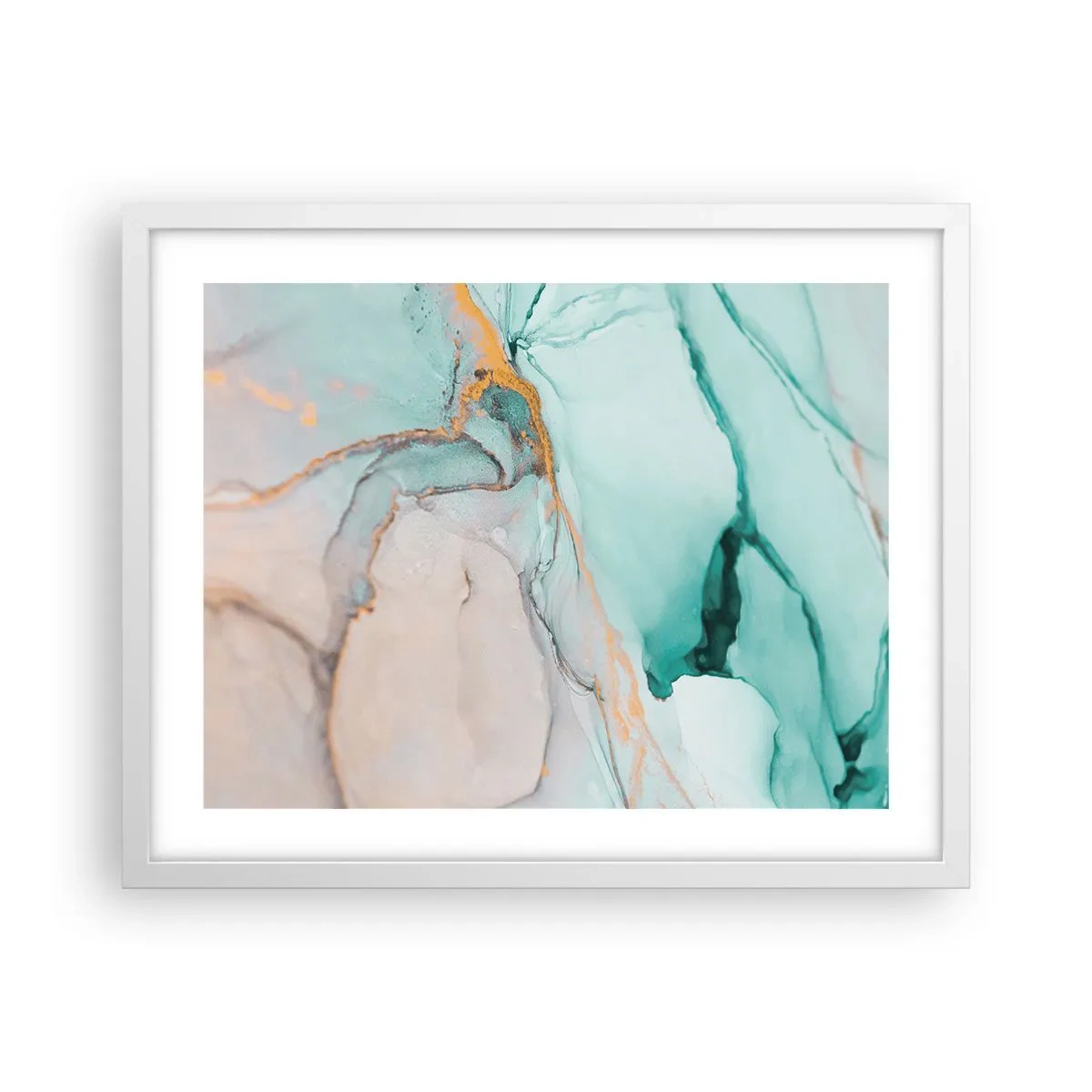 Poster in een witte lijst - Een dans van vormen en kleuren - 50x40 cm