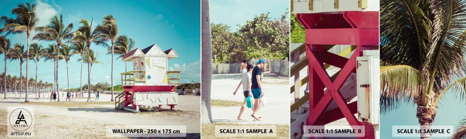 Fotobehang Monster Zelfklevend Deluxe Sticker - Je hebt een mooie dag voor de boeg - Landschap, Strand, Florida - 100x30 cm