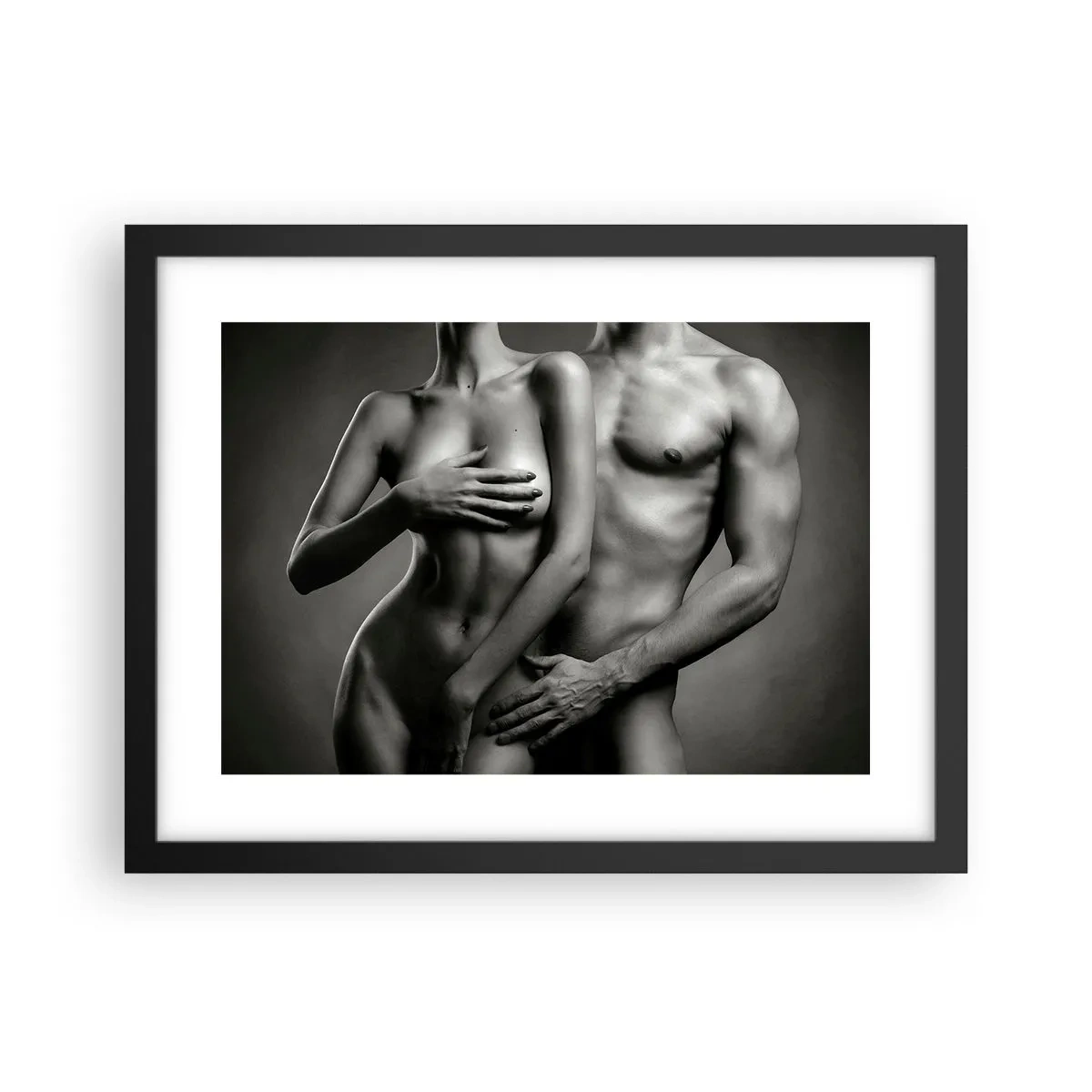 Poster in een zwarte lijst - Adam en Eva - 40x30 cm