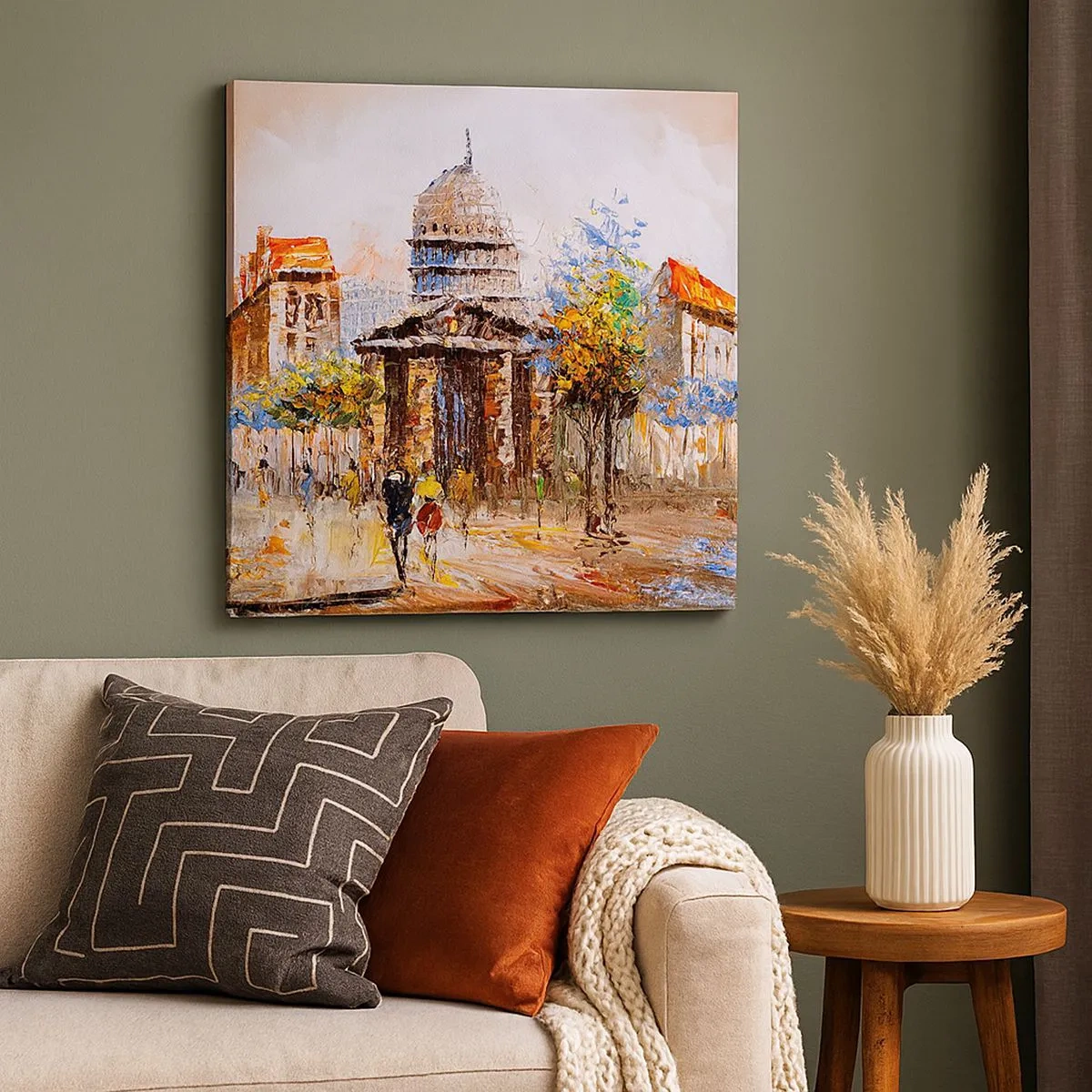 Schilderen op canvas - Parijs wandeling - 30x30 cm