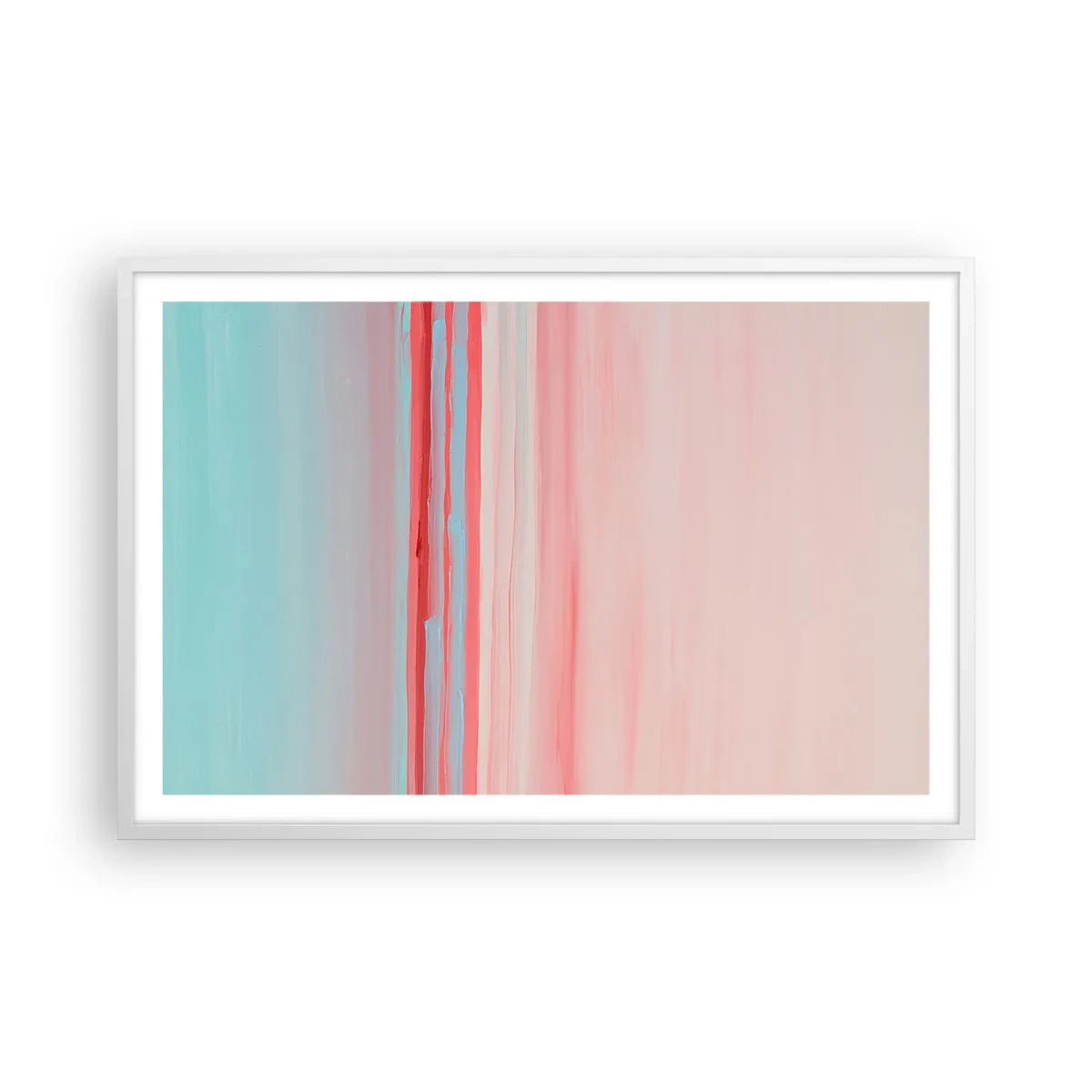 Poster in een witte lijst - Abstractie bij dageraad - 91x61 cm