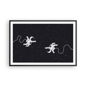 Poster in een zwarte lijst - Kosmische dans - 91x61 cm