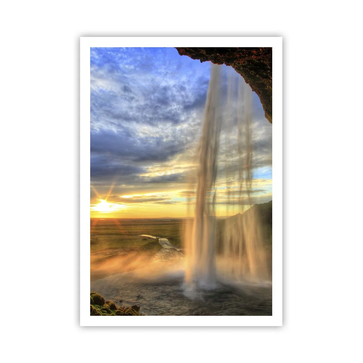 Poster - De wereld achter een sluier van druppels - 70x100 cm