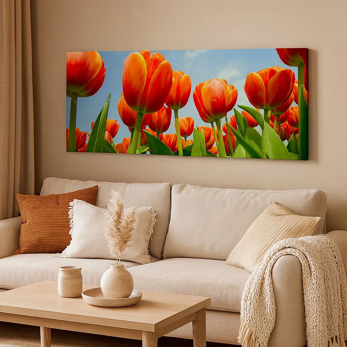 Schilderen op canvas - Afgezien van de blauwe lucht hebben ze niets nodig in hun leven - 100x40 cm