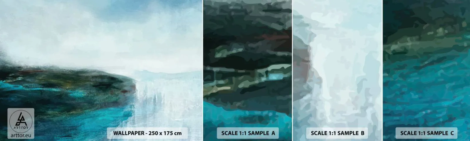 Fotobehang Monster Zelfklevend Deluxe Sticker - Nautische abstractie - Abstractie, Modern, Zee - 100x30 cm