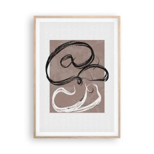 Een poster in een licht eiken lijst - Compositie – de zoektocht naar volheid - 70x100 cm