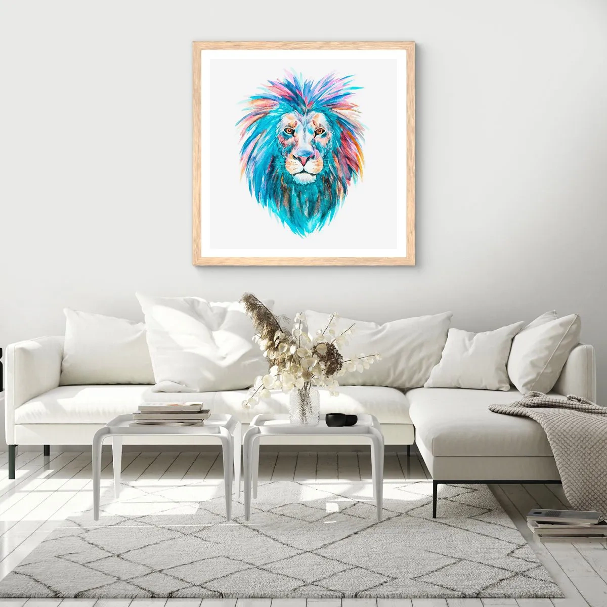 Een poster in een licht eiken lijst - Een opwindende uitstraling - 40x40 cm