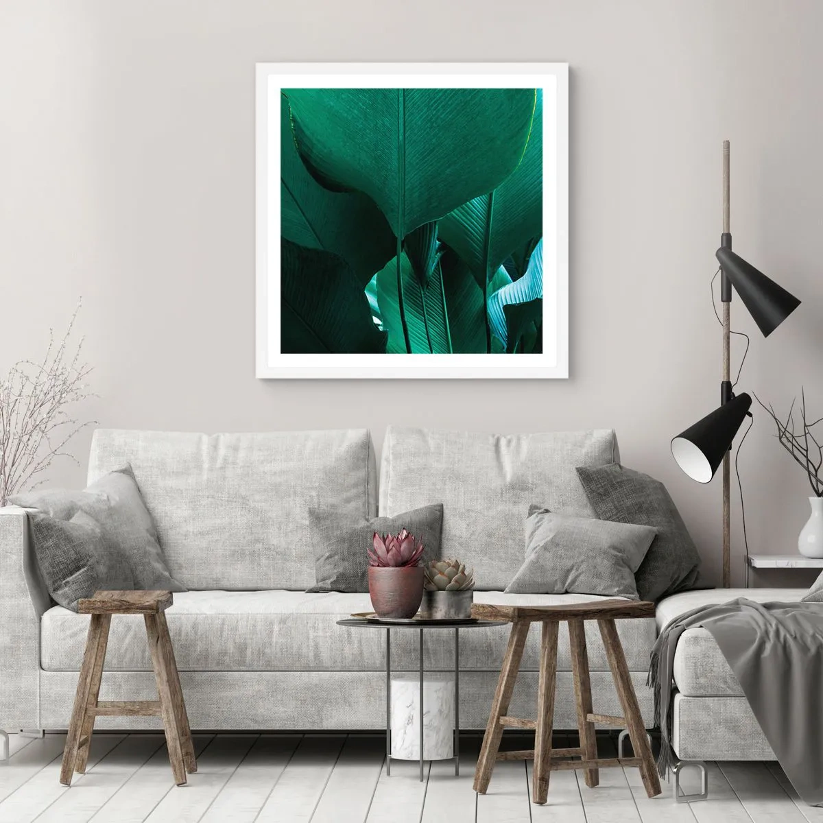 Poster in een witte lijst - Naar het licht gekeerd - 40x40 cm