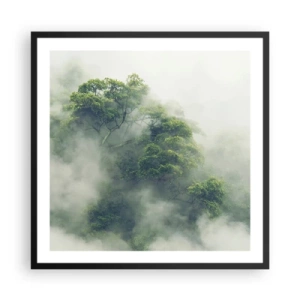 Poster in een zwarte lijst - In mist gehuld - 60x60 cm