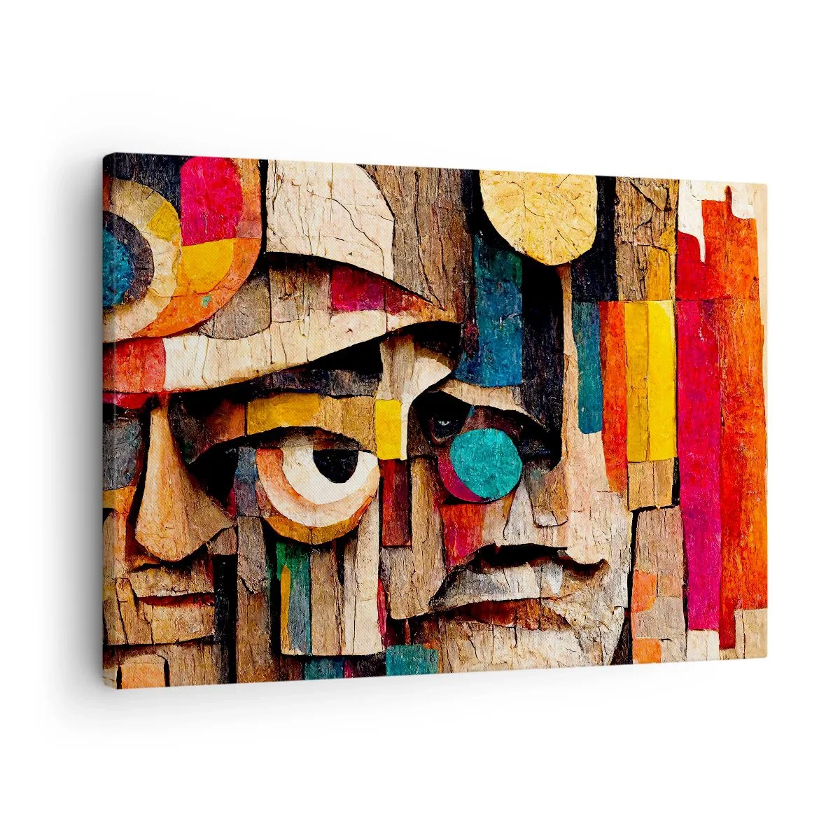 Schilderen op canvas - Abstracte gezichten in intense kleuren - 70x50cm - Ik zie je… - Moderne wanddecoratie voor woonkamer en slaapkamer ARTTOR