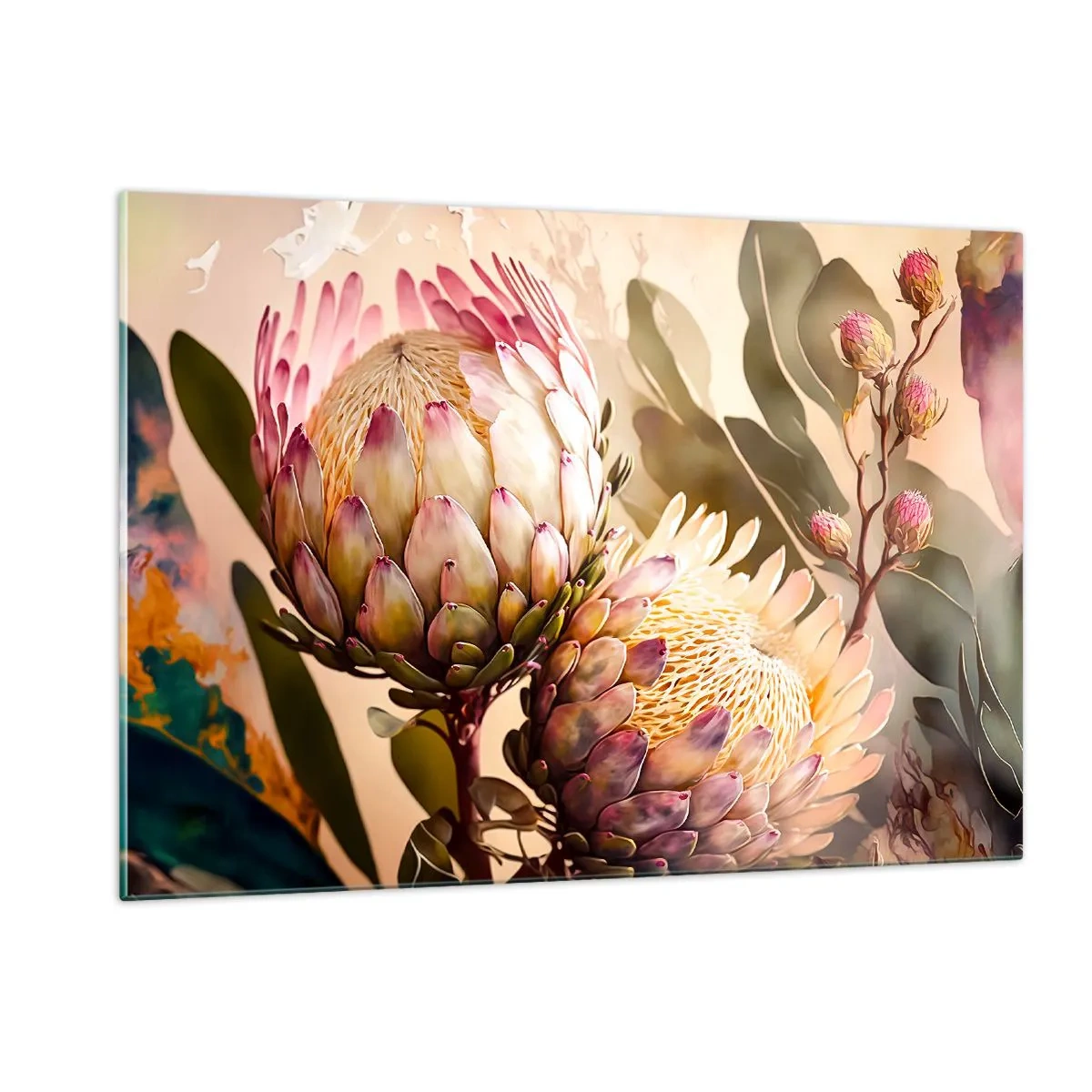 Schilderen op glas - Teeder omarmd - 120x80 cm
