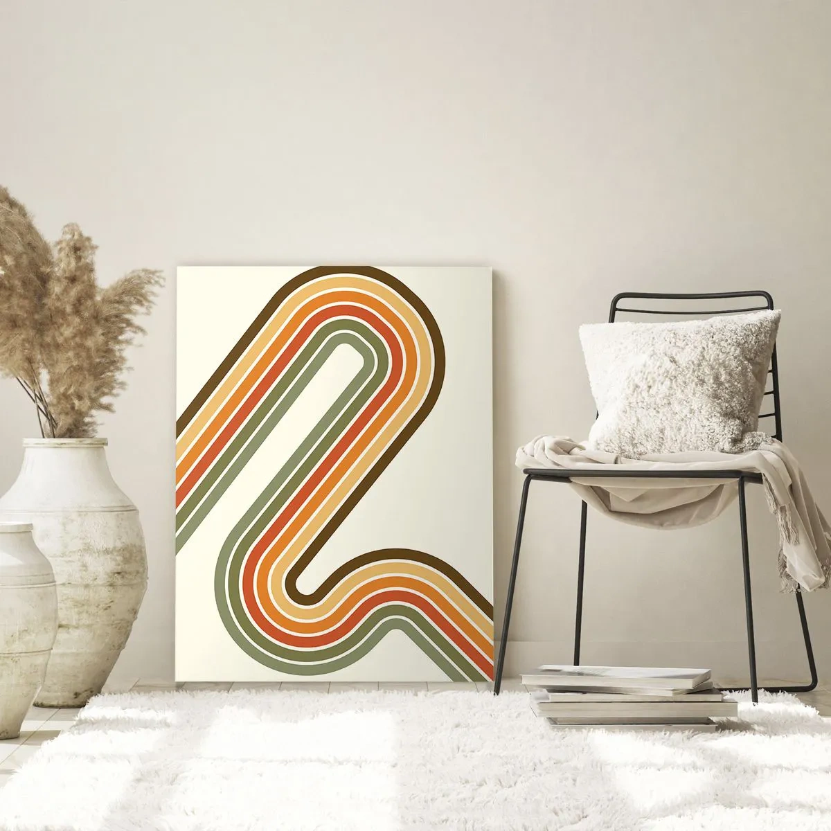 Schilderen op glas - Zigzag naar het doel - 70x100 cm