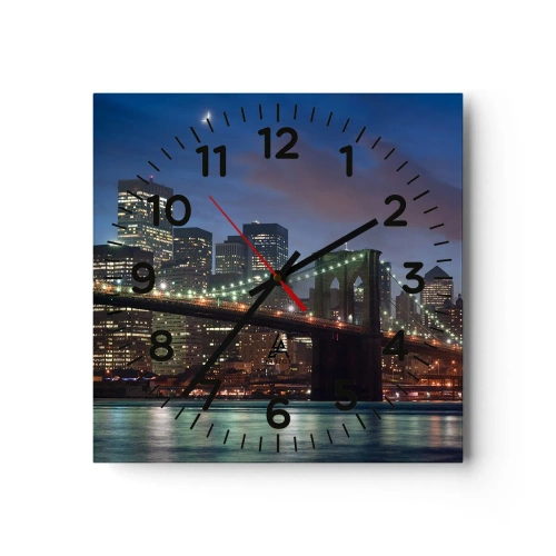 Wandklok - Klok - Gloeiende nacht - 30x30 cm