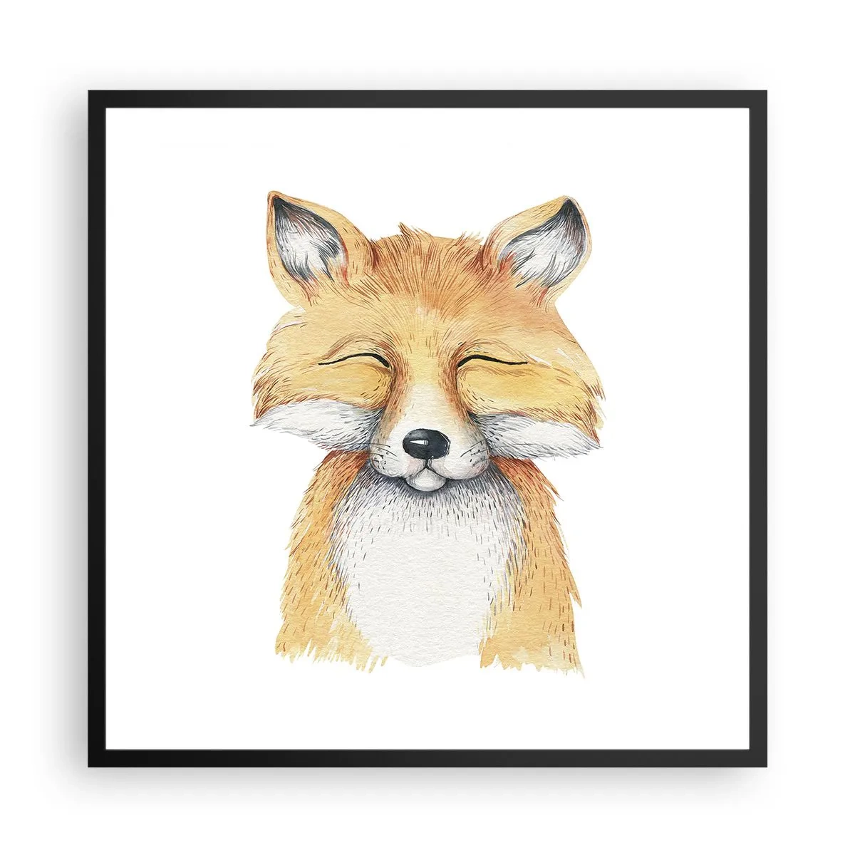 Poster in een zwarte lijst - Vossenstemmingen - 60x60 cm
