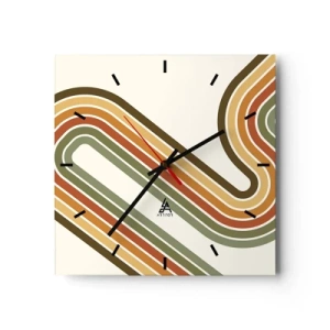 Wandklok - Klok - Zigzag naar het doel - 30x30 cm