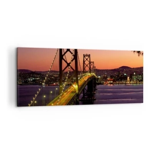 Schilderen op canvas - Violette avond - 100x40 cm