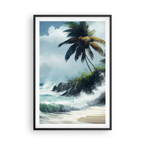 Poster in een zwarte lijst - Op een tropische kust - 61x91 cm