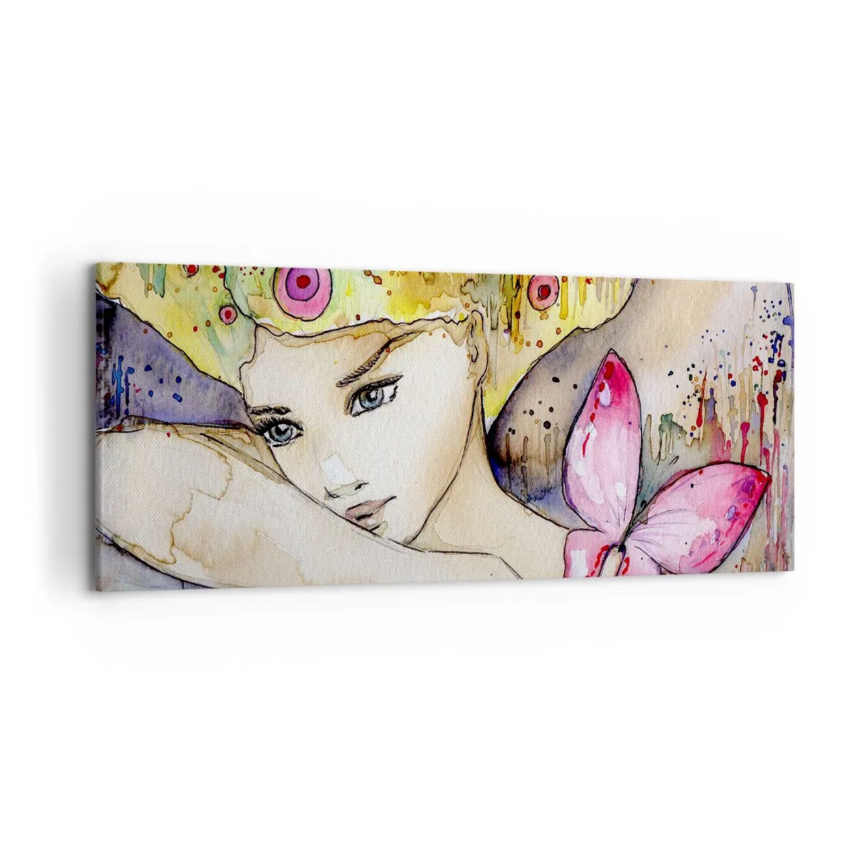 Schilderen op canvas - Vlinderprinses - 120x50 cm