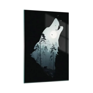 Schilderen op glas - De stem van de bosnacht - 80x120 cm