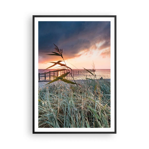 Poster in een zwarte lijst - Het gaat niet met de wind mee - 70x100 cm