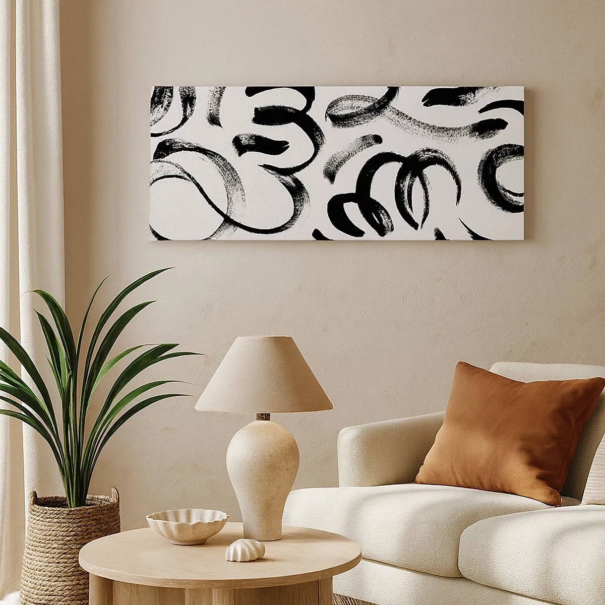 Schilderen op canvas - Zwart op wit - 100x40 cm