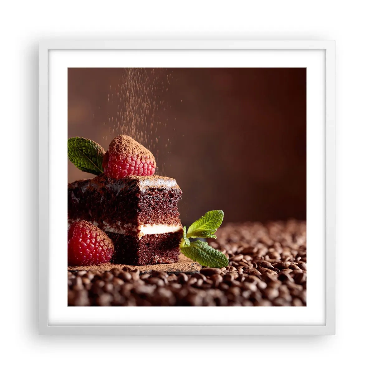 Poster in een witte lijst - Het leven is zoet - 50x50 cm