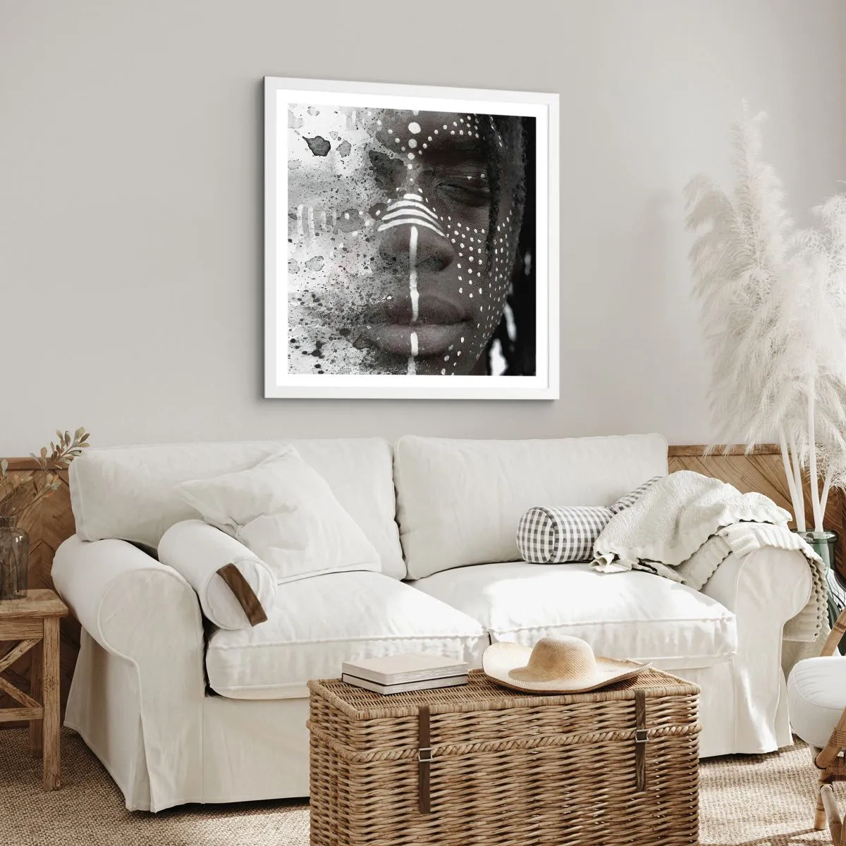 Poster in een witte lijst - Ontdek de oergeest - 40x40 cm