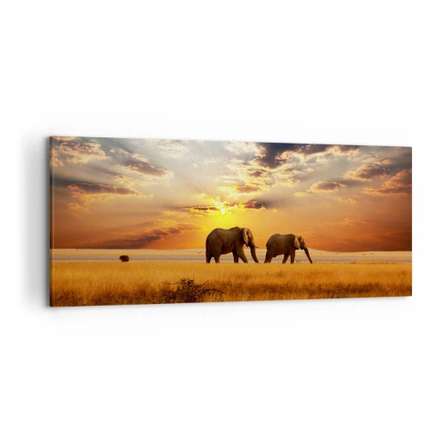 Schilderen op canvas - Familie wandeling - 120x50 cm
