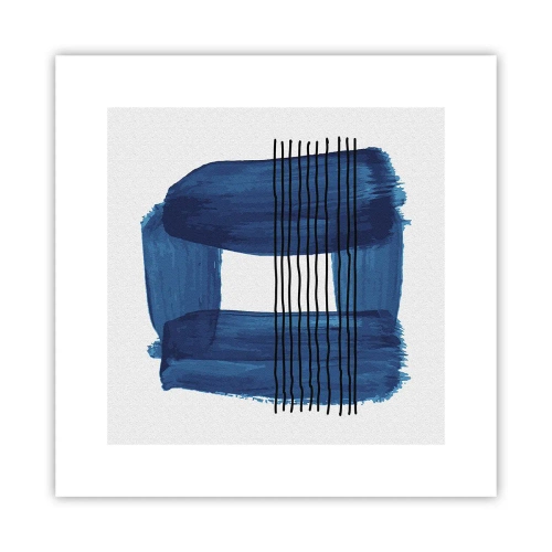 Poster - Blauwe en zwarte compositie - 30x30 cm