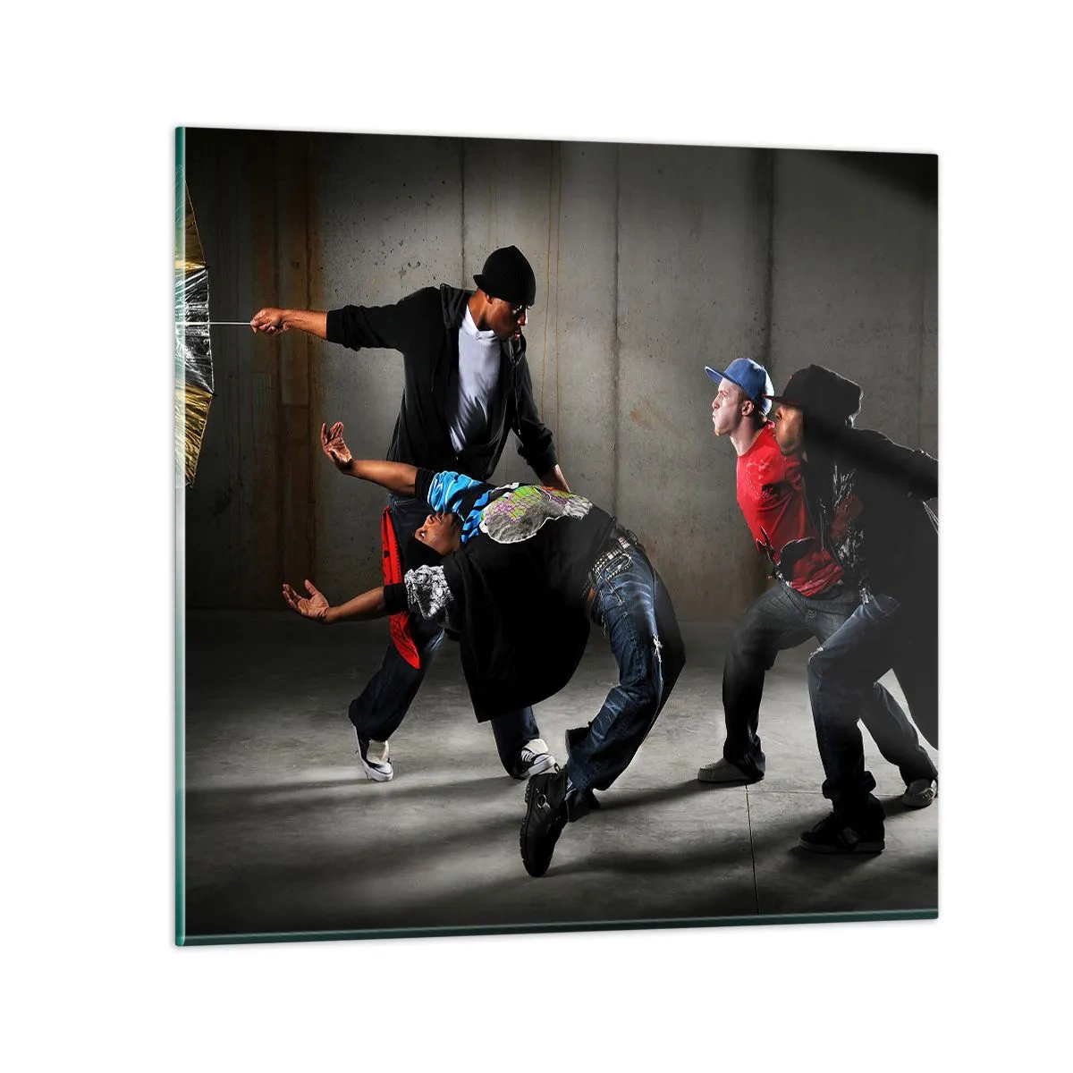 Schilderen op glas - Dansend met de straatwind - 40x40 cm