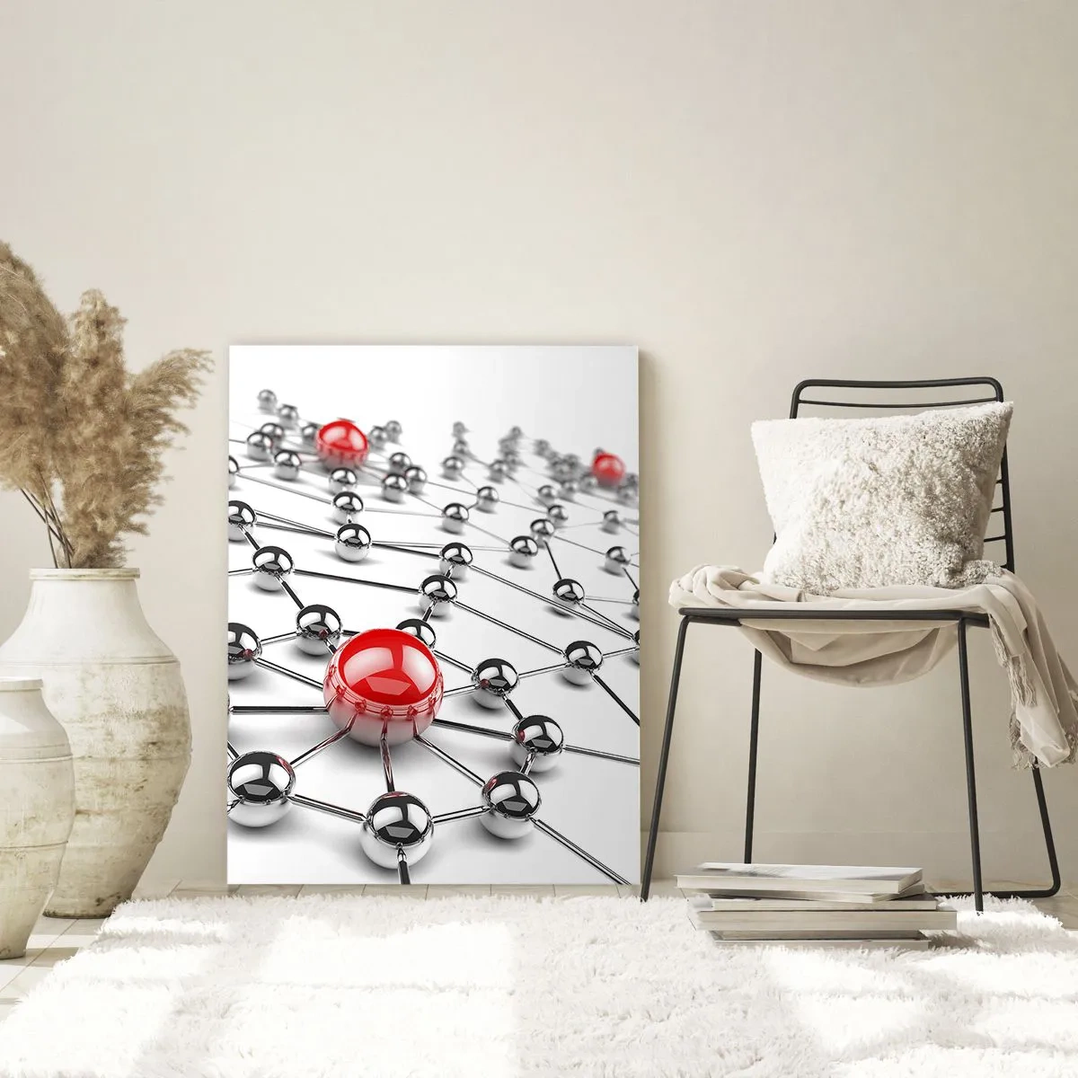 Schilderen op glas - Zilverachtig web - 50x70 cm