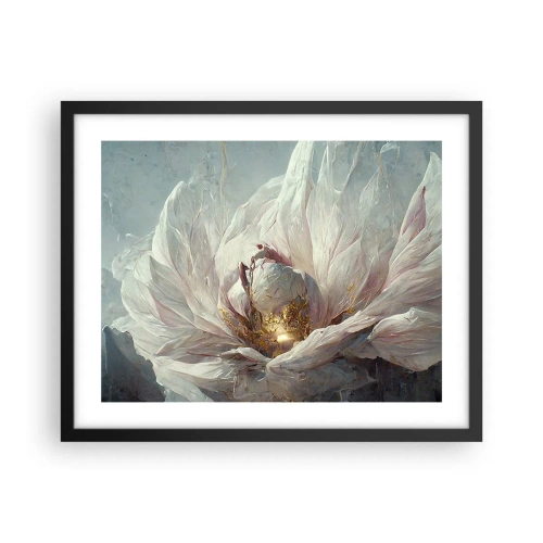 Poster in een zwarte lijst - Hij bloeit eens in de honderd jaar - 50x40 cm