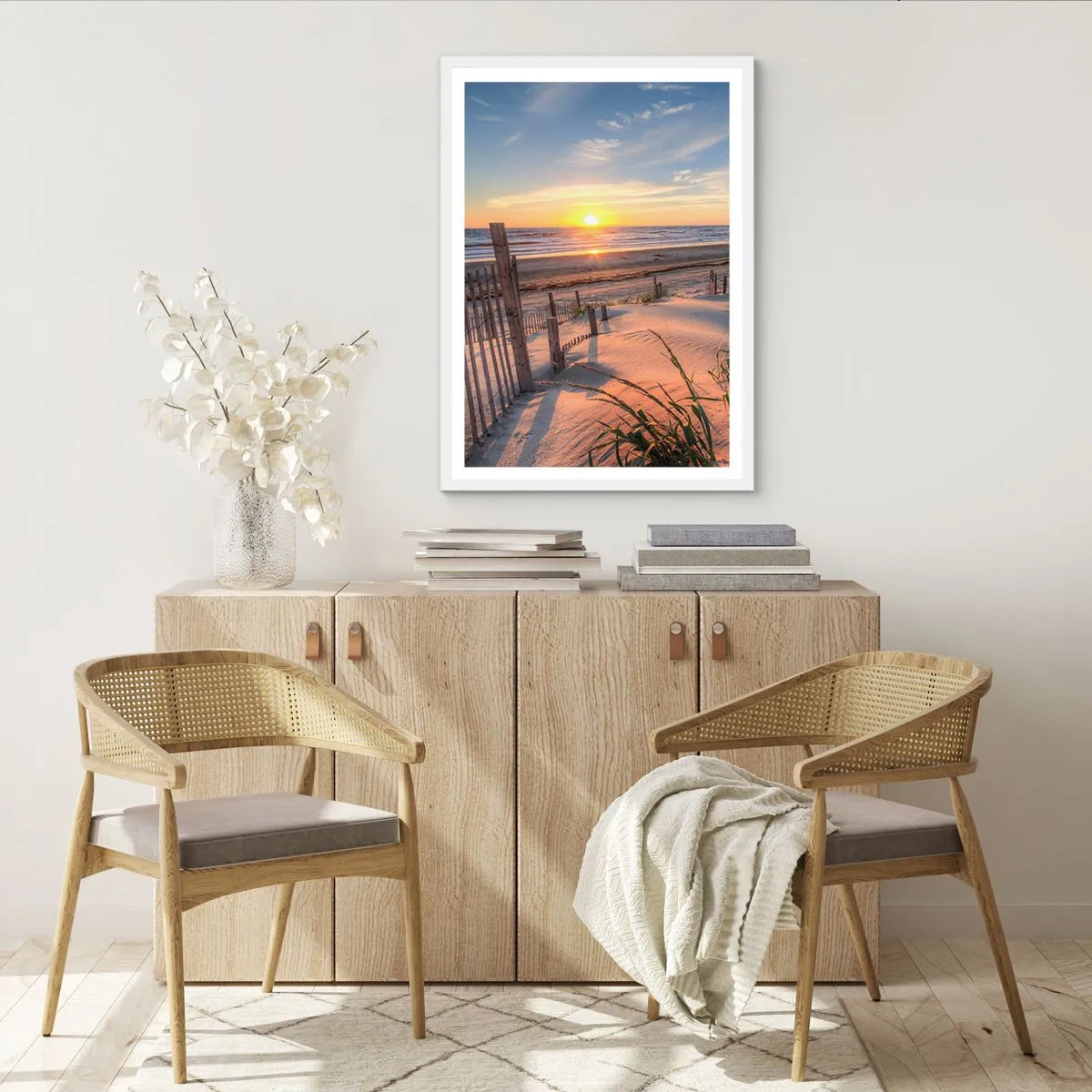 Poster in een witte lijst - Glans en schaduw van de wind - 70x100 cm