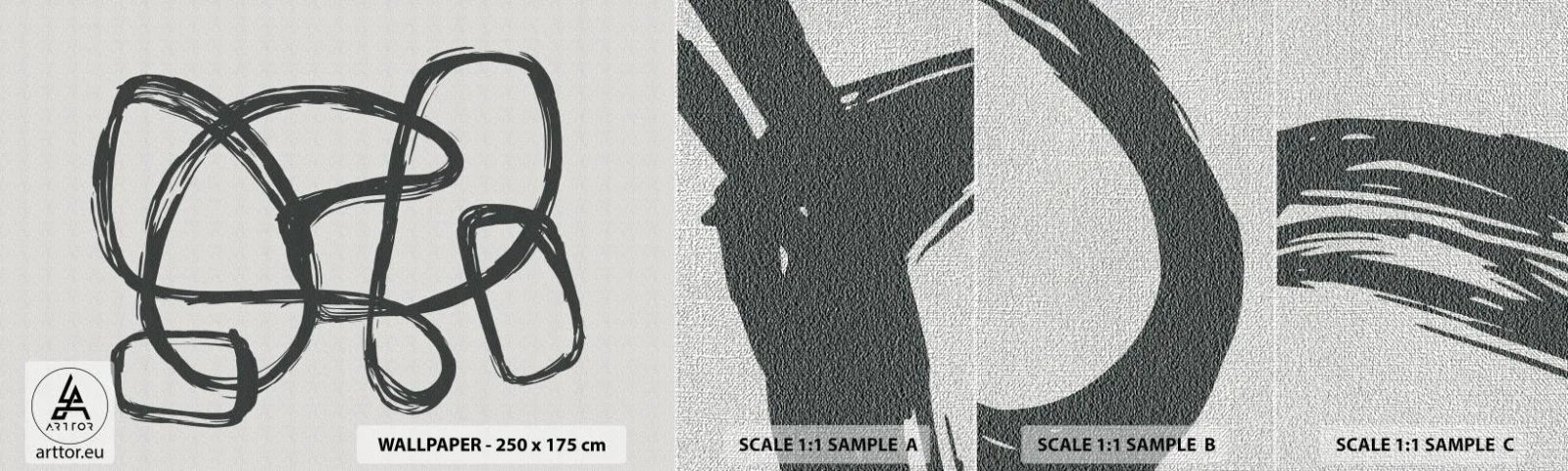 Fotobehang Monster Premium Canvas - Lusvormige abstractie - Boho, Deel, Minimalistisch - 100x30 cm