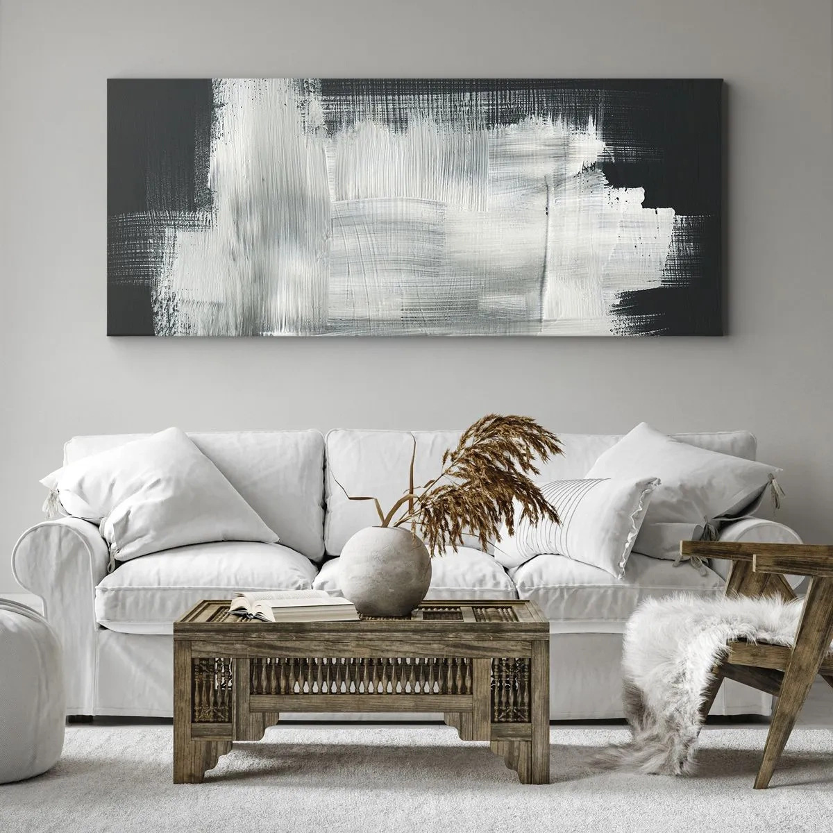 Schilderen op canvas - Geweven van verticaal en horizontaal - 100x40 cm
