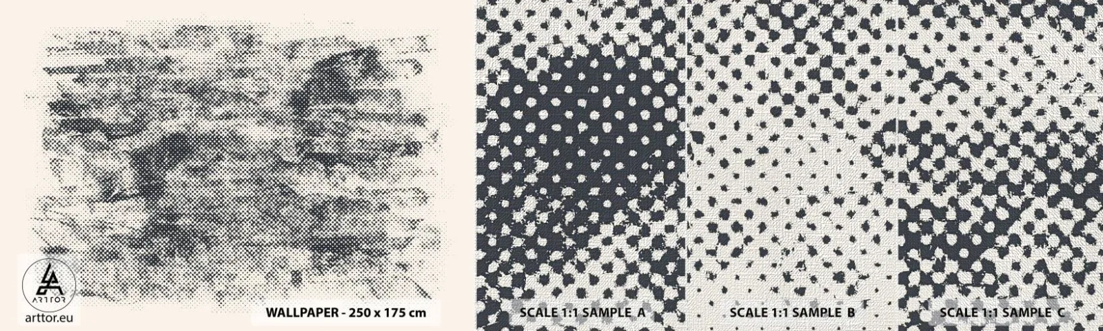 Fotobehang Monster Premium Canvas - Mistige compositie - Abstractie, Deel, Modern patroon - 100x30 cm