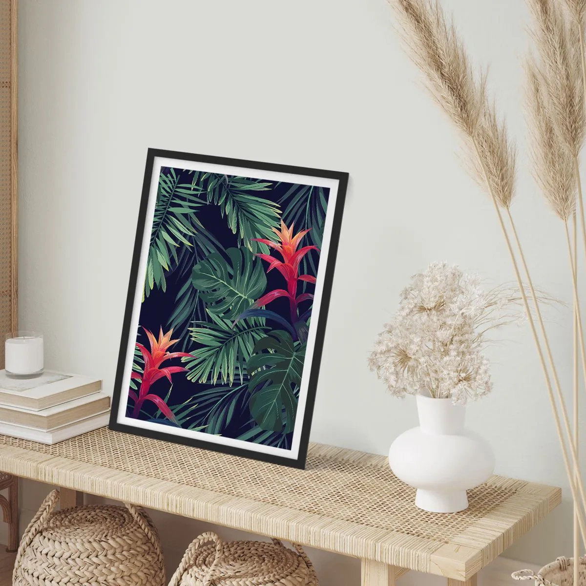 Poster in een zwarte lijst - Ontsteken in het groen - 70x100 cm