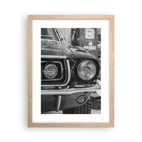 Een poster in een licht eiken lijst - Hard rijden - 30x40 cm
