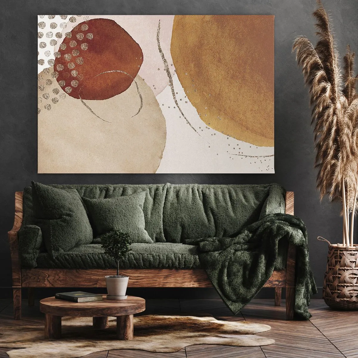 Schilderen op canvas - Rondheid en beweging - 120x80 cm