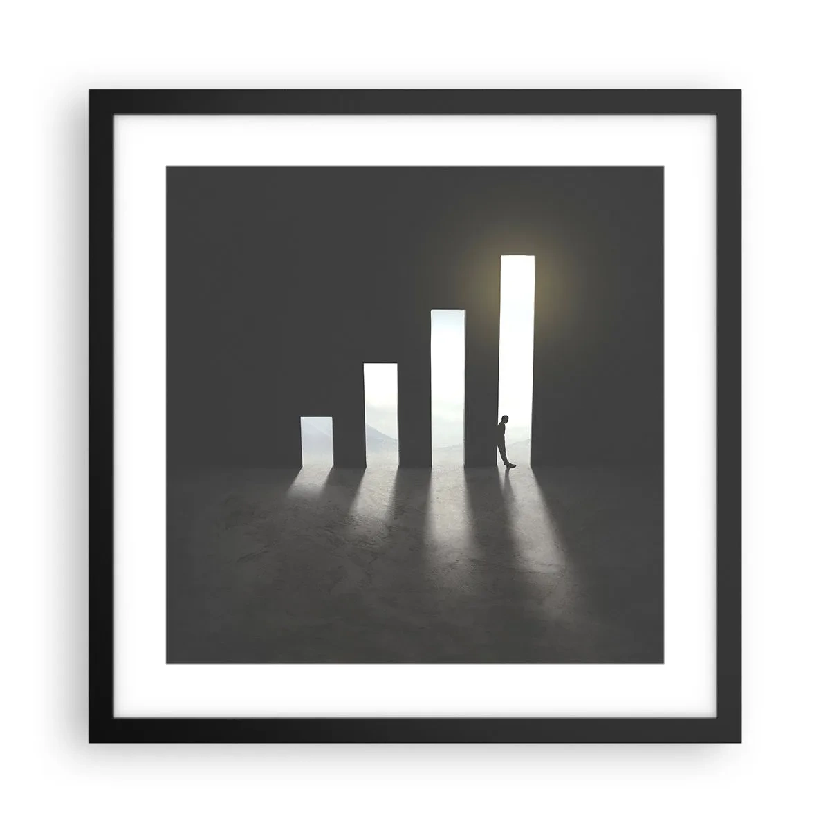 Poster in een zwarte lijst - Succes - impressie - 40x40 cm