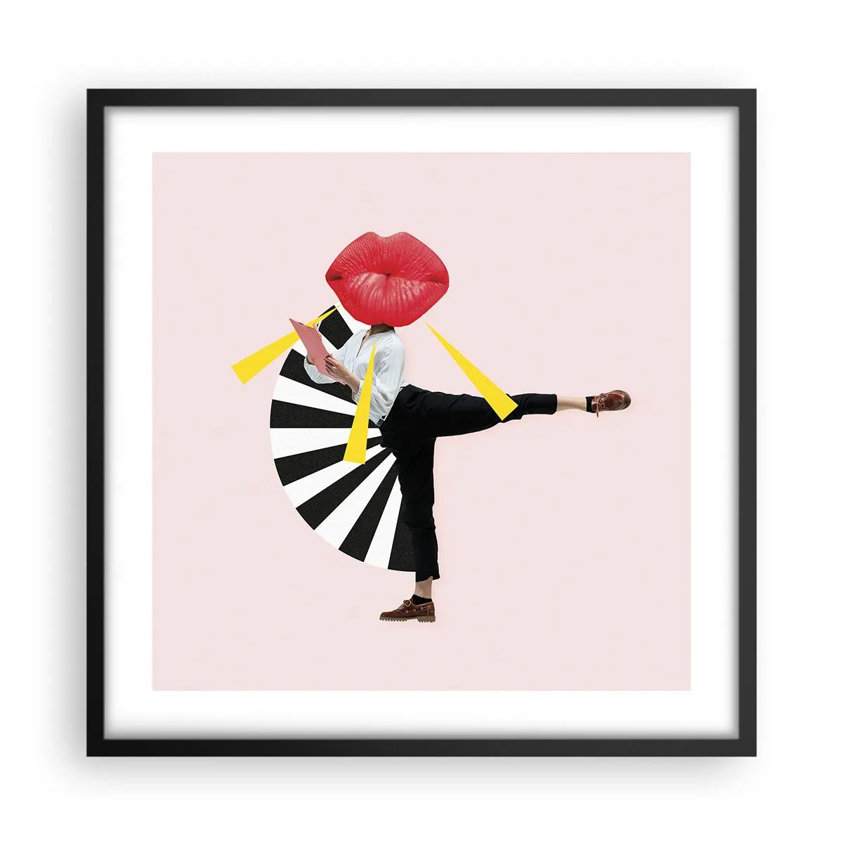 Poster in een zwarte lijst - Surrealistische pop-art - 50x50 cm