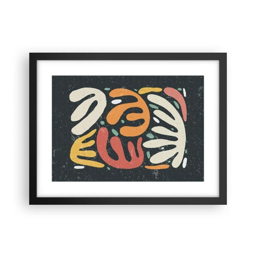 Poster in een zwarte lijst - Compositie – ik sta op het punt je te pakken te krijgen - 40x30 cm