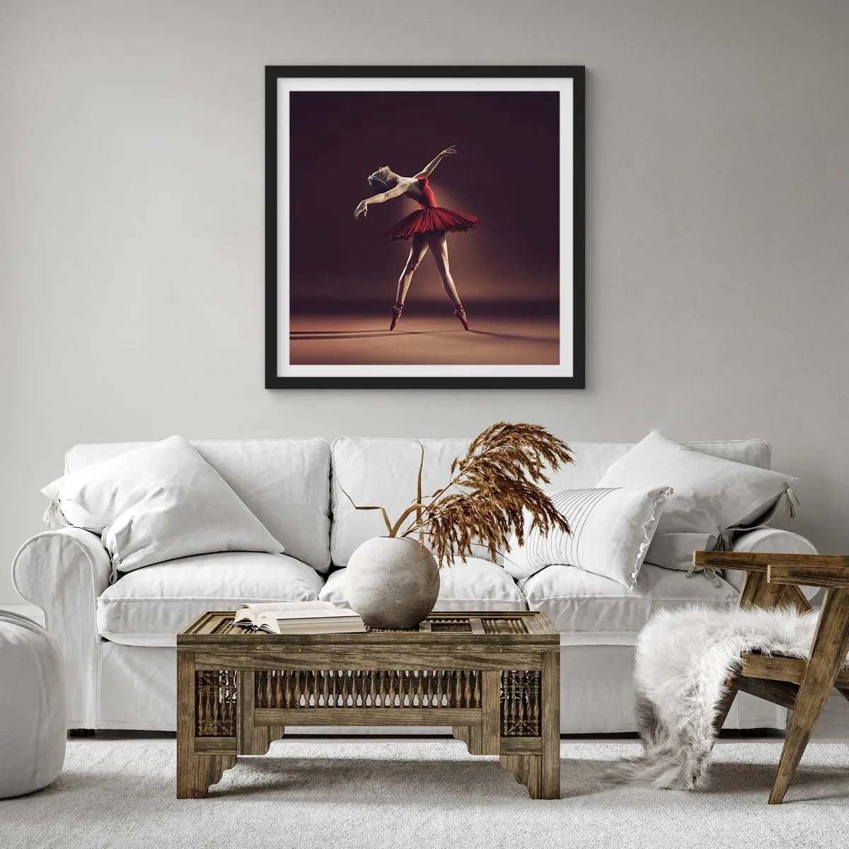Poster in een zwarte lijst - Een prima ballerina - 30x30 cm