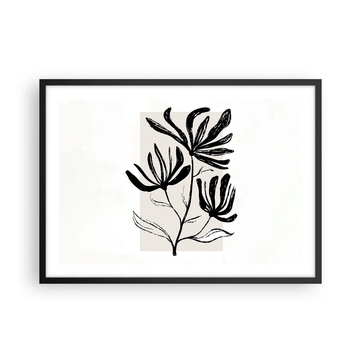 Poster in een zwarte lijst - Schets voor het herbarium - 70x50 cm