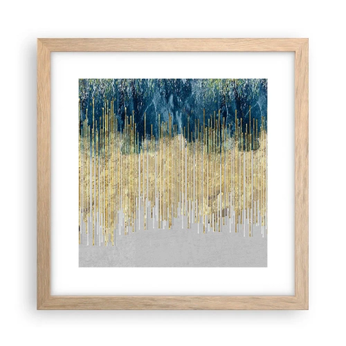 Een poster in een licht eiken lijst - Vergulde grens - 30x30 cm