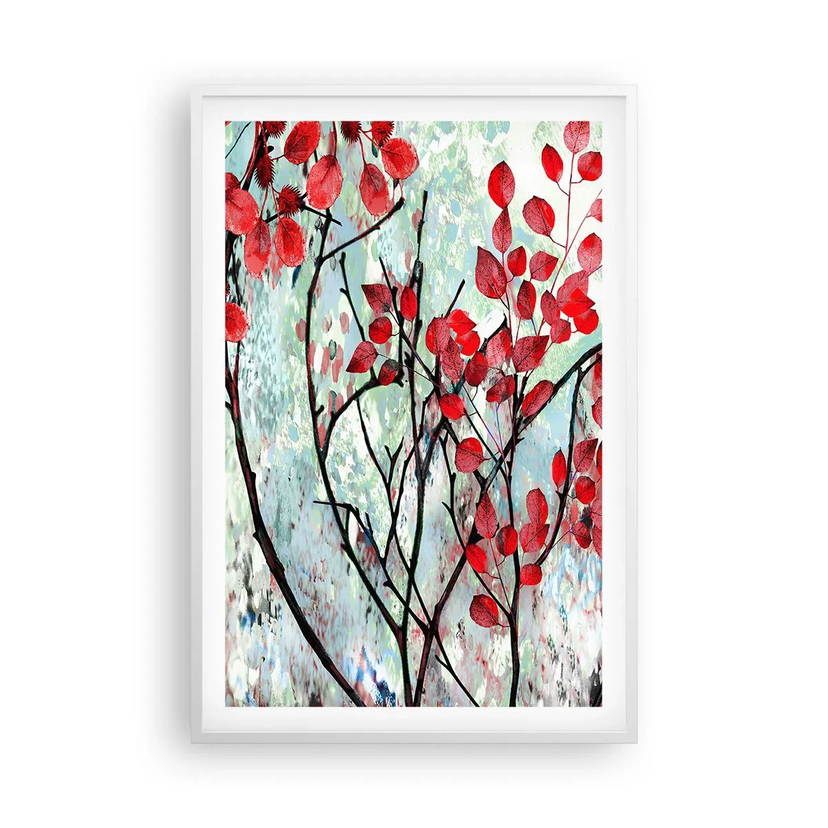 Poster in een witte lijst - Boom in scharlaken - 61x91 cm