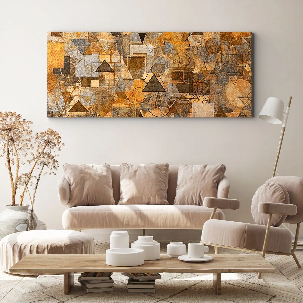 Schilderen op canvas - De wereld in vorm - 100x40 cm