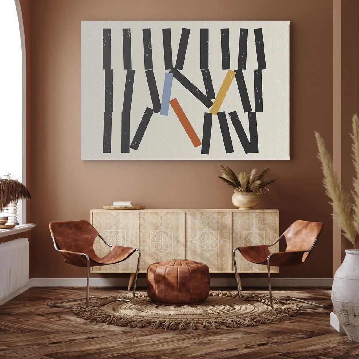 Schilderen op canvas - Domino – compositie - 120x80 cm