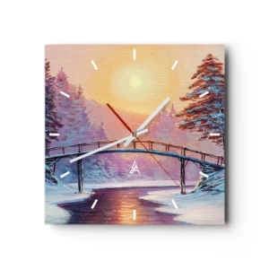 Wandklok - Klok - Vier seizoenen - winter - 30x30 cm