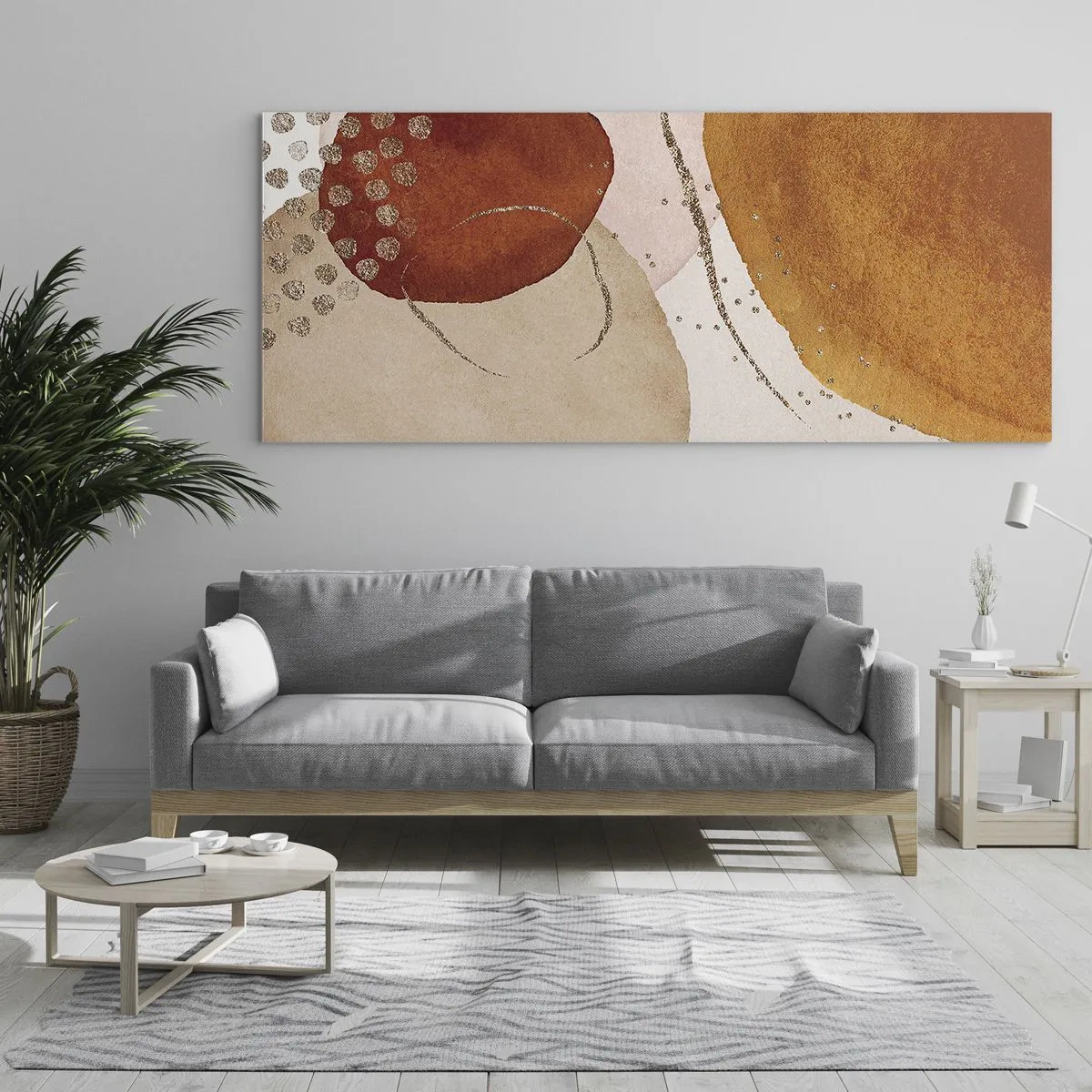 Schilderen op glas - Rondheid en beweging - 120x50 cm